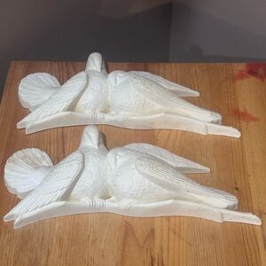 Vintage Homco Burwood Dove Love Birds Wall Plaque Lot of 2